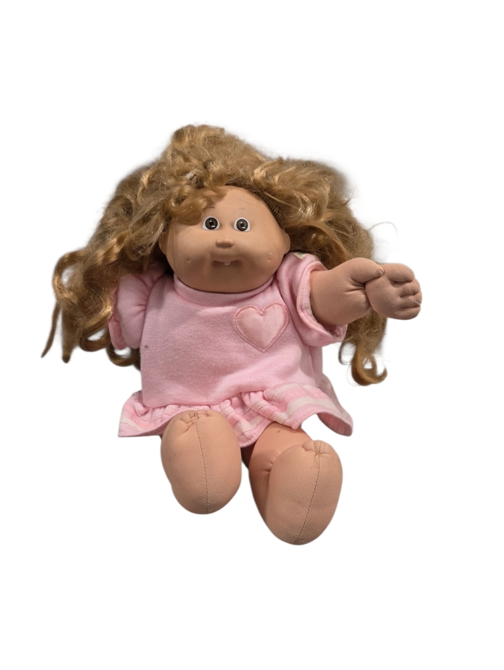 Vtg 1978, 1982 Cabbage Patch Kids Brown Eyes Blonde Hair Vinyl Face Cloth Doll